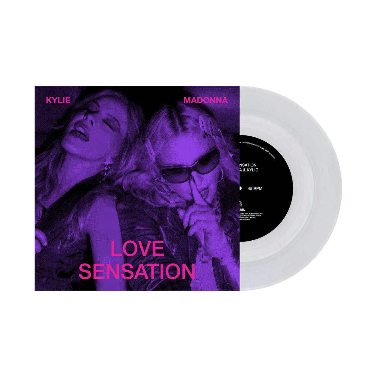 Madonna & Kylie - Love Sensation 7" Clear vinyl **PREORDER**