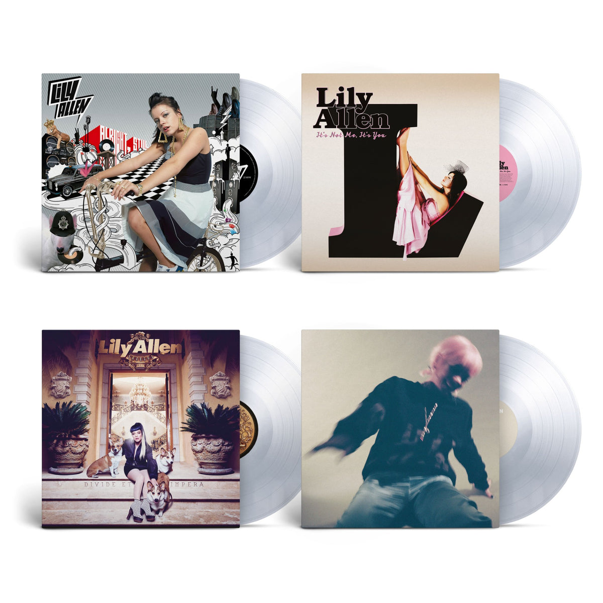Lily Allen Bundle of Alright, Still // It's Not Me, It's You // Sheezus // No Shame - Crystal Clear Vinyl **PREORDER**