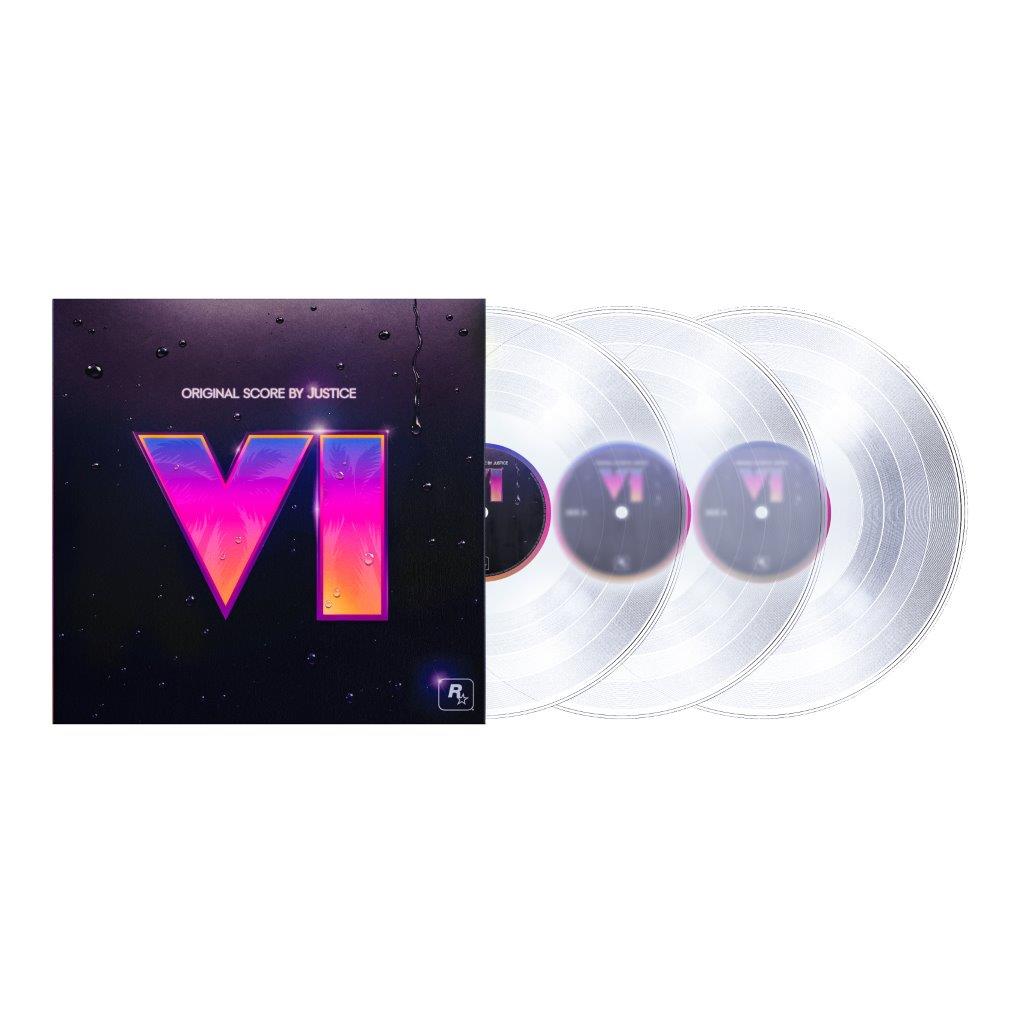Grand Theft Auto VI : Original Score by Justice Ltd Triple LP Crystal Clear **PREORDER**