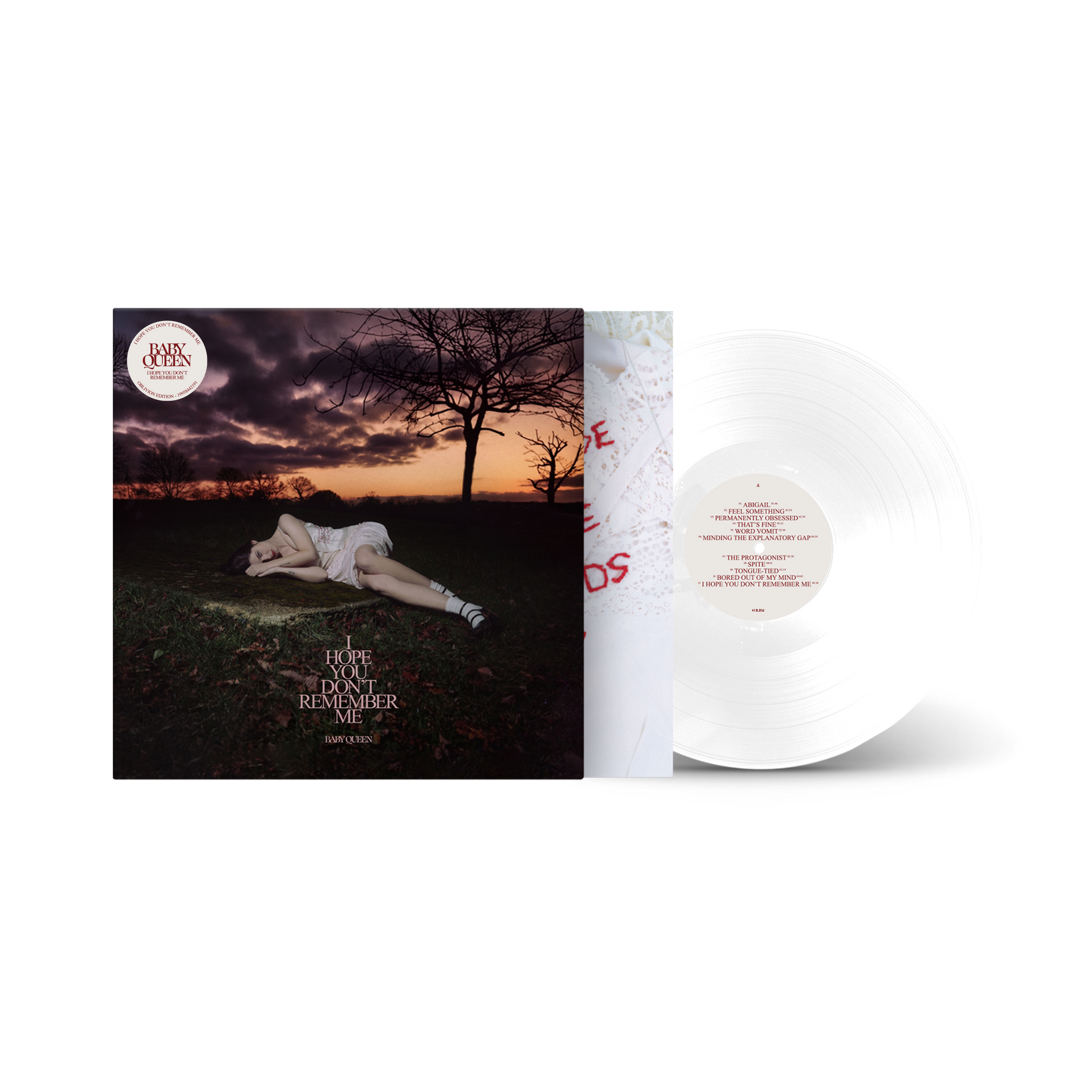 Baby Queen  I Hope You Don’t Remember Me  Retail Exclusive Clear & White Marble Effect LP **PREORDER**