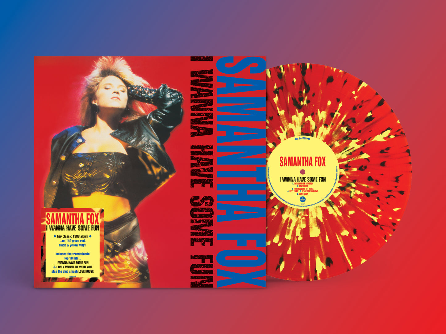 Samantha Fox I Wanna Have Some Fun Red, Black & Yellow Vinyl **PREORDER**