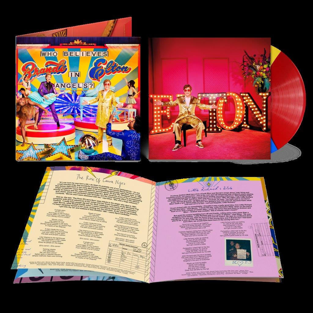 Elton John & Brandi Carlile Who Believes In Angels? Tri-colur Red, Yellow, Blue **PREORDER**