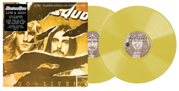 Status Quo Live In Glasgow 28th October 1976 (Night 2)  2LP, ‘Vivid Yellow’ Vinyl **PREORDER**