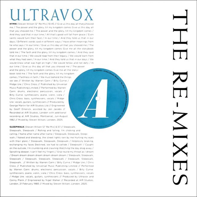 Ultravox	The Re-Mixes Record Store Day 2026