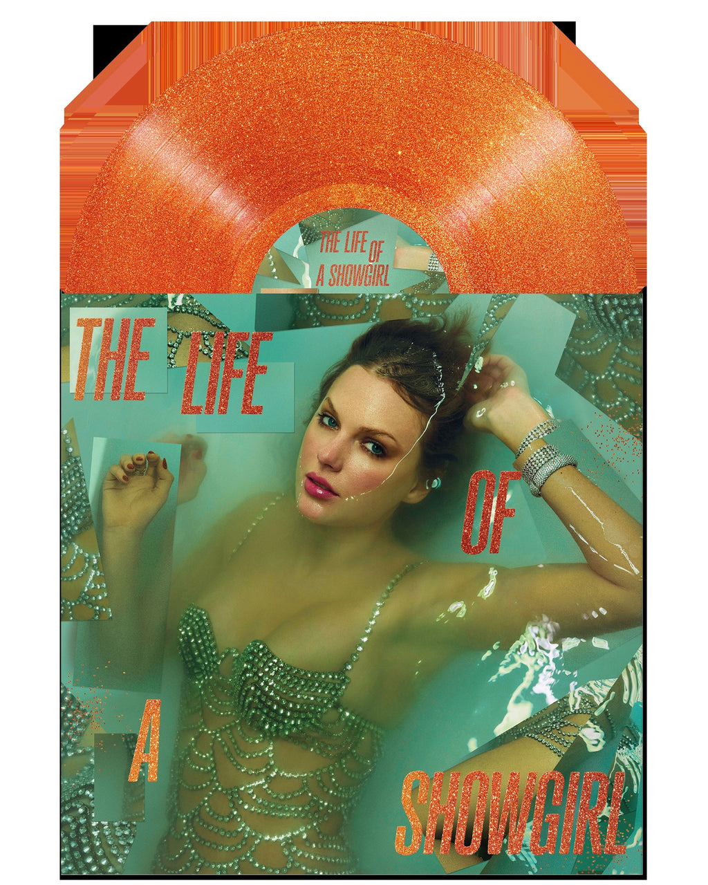 Taylor Swift The Life of a Showgirl: Sweat And Vanilla Perfume Portofino Orange Glitter Vinyl **PREORDER**