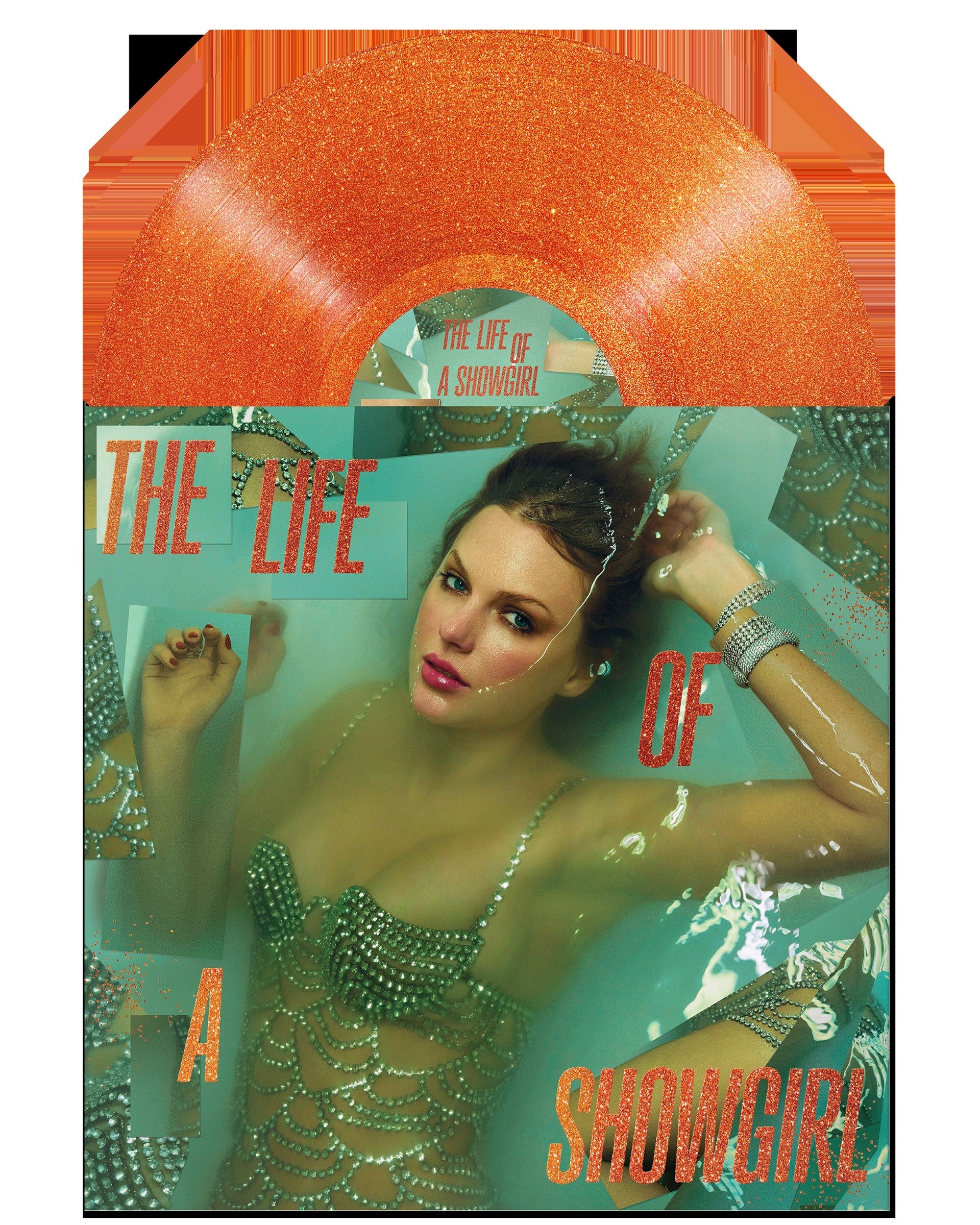 Taylor Swift The Life of a Showgirl: Sweat And Vanilla Perfume Portofino Orange Glitter Vinyl **PREORDER**